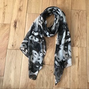Floral lightweight long neck tie scarf